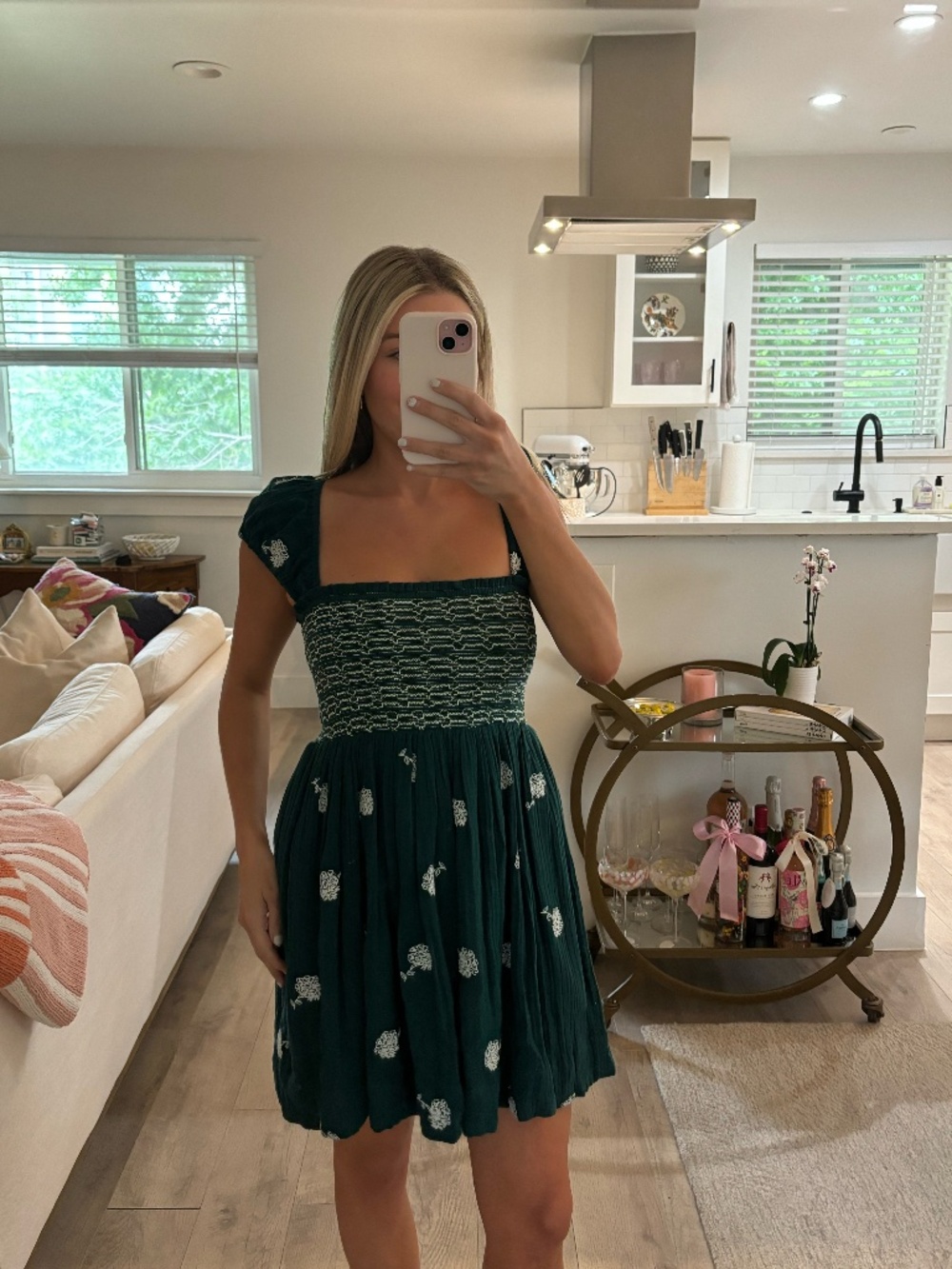 Free People Tory Floral Smocked Mini Dress - Picture 2 of 2